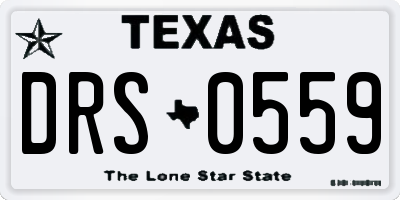 TX license plate DRS0559