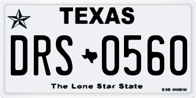 TX license plate DRS0560