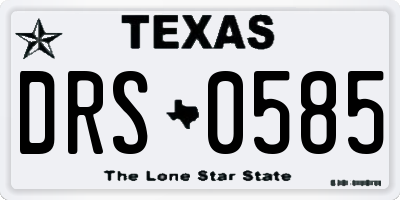 TX license plate DRS0585