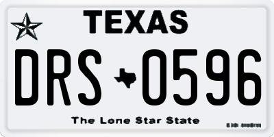 TX license plate DRS0596