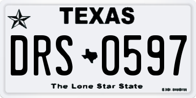 TX license plate DRS0597