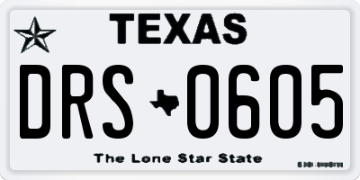 TX license plate DRS0605