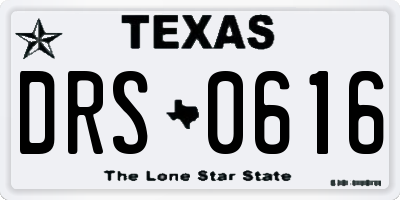 TX license plate DRS0616