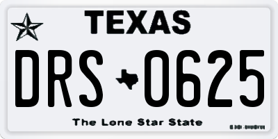 TX license plate DRS0625