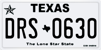 TX license plate DRS0630