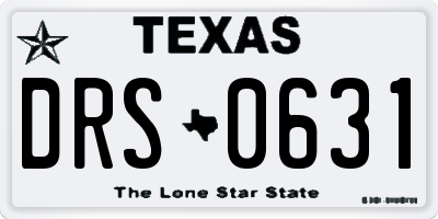 TX license plate DRS0631
