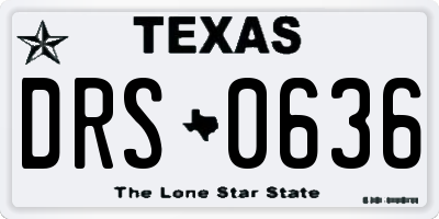 TX license plate DRS0636