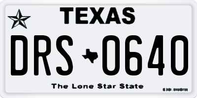 TX license plate DRS0640