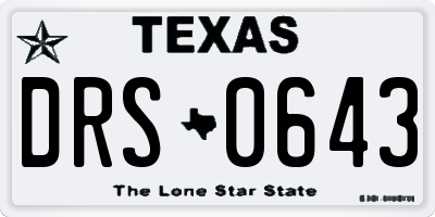 TX license plate DRS0643