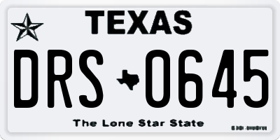 TX license plate DRS0645