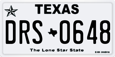 TX license plate DRS0648