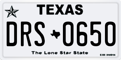 TX license plate DRS0650
