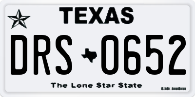 TX license plate DRS0652