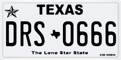 TX license plate DRS0666