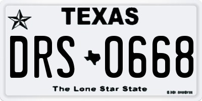 TX license plate DRS0668