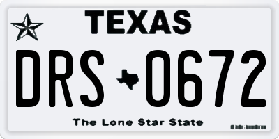 TX license plate DRS0672