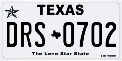 TX license plate DRS0702