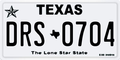 TX license plate DRS0704