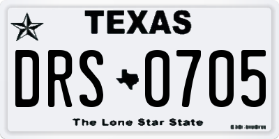 TX license plate DRS0705