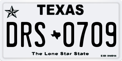 TX license plate DRS0709