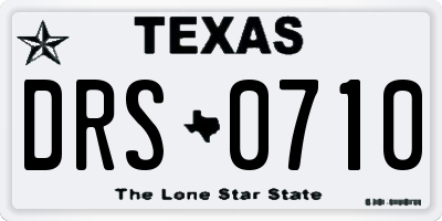 TX license plate DRS0710