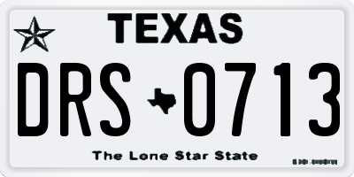 TX license plate DRS0713