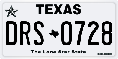 TX license plate DRS0728