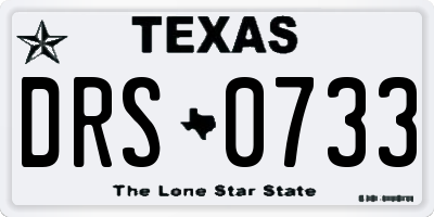 TX license plate DRS0733