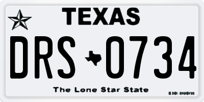 TX license plate DRS0734