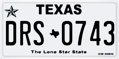 TX license plate DRS0743