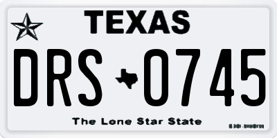 TX license plate DRS0745