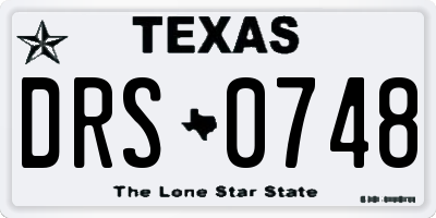 TX license plate DRS0748
