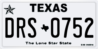 TX license plate DRS0752