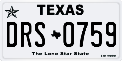 TX license plate DRS0759