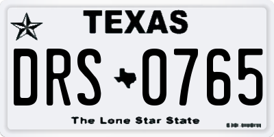 TX license plate DRS0765