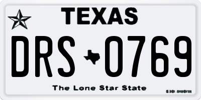 TX license plate DRS0769