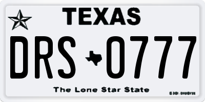 TX license plate DRS0777