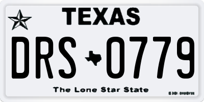 TX license plate DRS0779