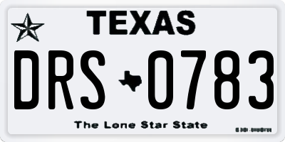 TX license plate DRS0783