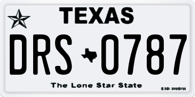 TX license plate DRS0787