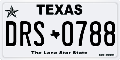 TX license plate DRS0788