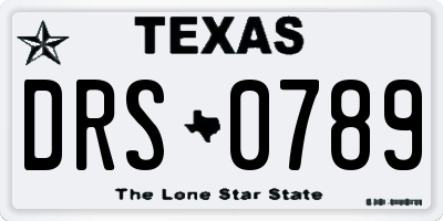 TX license plate DRS0789