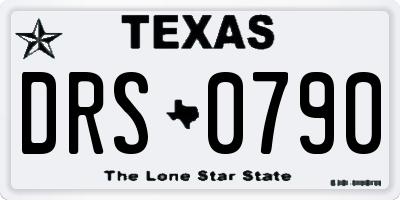 TX license plate DRS0790