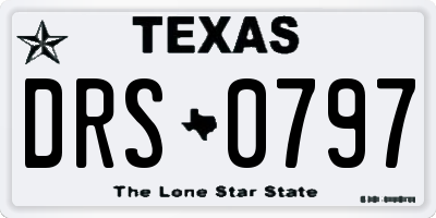 TX license plate DRS0797