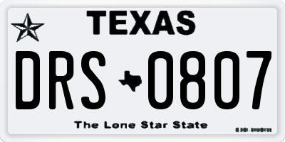TX license plate DRS0807