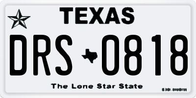 TX license plate DRS0818