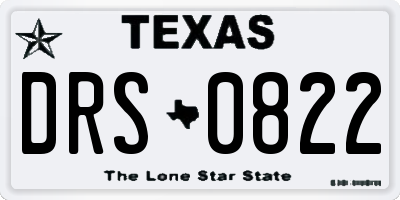 TX license plate DRS0822