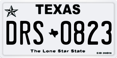 TX license plate DRS0823