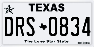 TX license plate DRS0834
