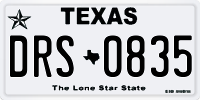 TX license plate DRS0835